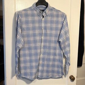 Cremieux Classics Men's Blue and White Checkered no pocket X-Large linen blend